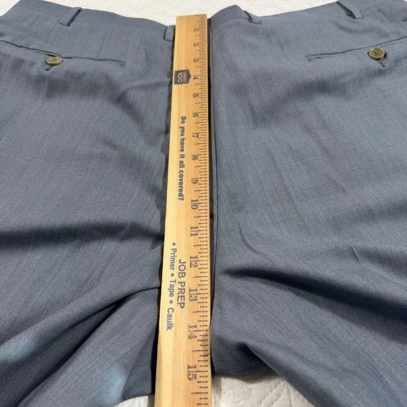 Canali Super 140s Wool Dress Pants Men 38x28 Gray Flat Front Super Fine Tailored